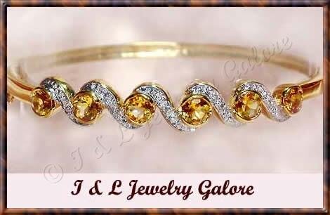 3.2ctw GENUINE CITRINE gold bangle