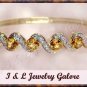 3.2ctw GENUINE CITRINE gold bangle