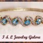 3.2ctw genuine BLUE TOPAZ gold bangle
