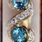 3.2ctw genuine BLUE TOPAZ gold bangle