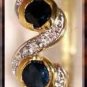 3.2ctw genuine SAPPHIRE gold bangle