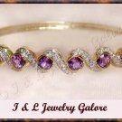 3.2ctw genuine AMETHYST gold bangle