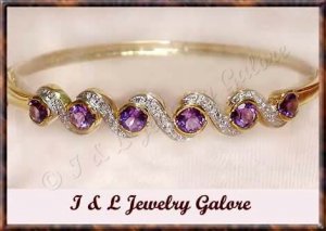 3.2ctw genuine AMETHYST gold bangle