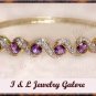 3.2ctw genuine AMETHYST gold bangle