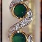 3.3ctw genuine EMERALD AGATE gold bangle