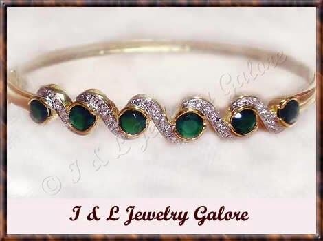 3.3ctw genuine EMERALD AGATE gold bangle