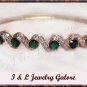 3.3ctw genuine EMERALD AGATE gold bangle