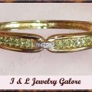 2.41 carat GENUINE Peridot & DIAMOND gold bangle