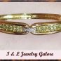 2.41 carat GENUINE Peridot & DIAMOND gold bangle