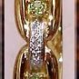 2.41 carat GENUINE Peridot & DIAMOND gold bangle