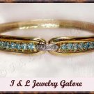 2.52 ctw Genuine TOPAZ & DIAMOND gold bangle