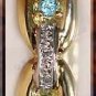 2.52 ctw Genuine TOPAZ & DIAMOND gold bangle