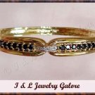 3.2ct SAPPHIRE & DIAMOND gold bangle