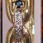 3.2ct SAPPHIRE & DIAMOND gold bangle
