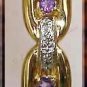 GENUINE Amethyst & DIAMOND gold bangle
