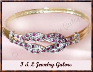Designer Genuine RUBY & DIAMOND gold bangle
