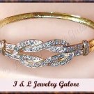 Designer Blue TOPAZ & DIAMOND gold bangle