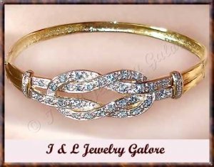 Designer Blue TOPAZ & DIAMOND gold bangle