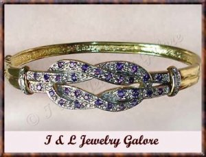 Designer Amethyst & DIAMOND gold bangle