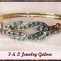 Designer emerald AGATE & DIAMOND gold bangle