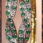 Designer emerald AGATE & DIAMOND gold bangle