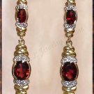 4.06 carat GARNET & DIAMOND gold drop earrings