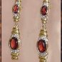 4.06 carat GARNET & DIAMOND gold drop earrings