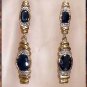4.56 carat SAPPHIRE & DIAMOND gold drop earrings