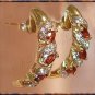 1.3ctw GARNET & DIAMOND J-hoop gold earrings