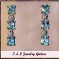 3.28 carat Blue Topaz & Diamond earrings