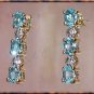 3.28 carat Blue Topaz & Diamond earrings