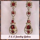 2.50 garat genuine Garnet gold filigree earrings