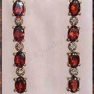 4.04 carat Genuine GARNET & DIAMOND gold earrings