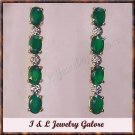 2.54 carat Emerald Agate & Diamond earrings
