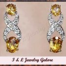 2.00 carat Citrine & Diamond earrings