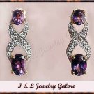 2 carat  Amethyst & Diamond earrings