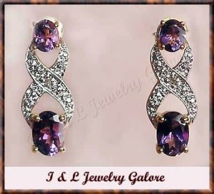 2 carat  Amethyst & Diamond earrings