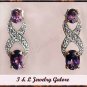 2 carat  Amethyst & Diamond earrings