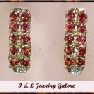 2.01 carat Genuine GARNET & DIAMOND gold earrings