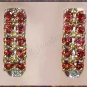 2.01 carat Genuine GARNET & DIAMOND gold earrings