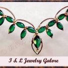 3.5 carat Genuine emerald agate gold necklace