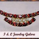 3.05 carat genuine GARNET and DIAMOND gold necklace