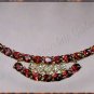 3.05 carat genuine GARNET and DIAMOND gold necklace