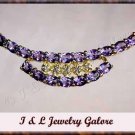2.8 carat genuine AMETHYST and DIAMOND gold necklace