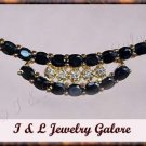 3.55 carat genuine SAPPHIRE and DIAMOND gold necklace