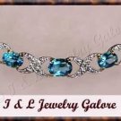 3.03 ctw genuine Blue Topaz & Diamond necklace