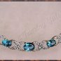 3.03 ctw genuine Blue Topaz & Diamond necklace