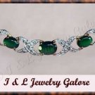 2.03 carat Genuine Emerald agate & DIAMOND gold necklace