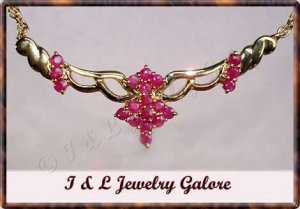 Unique genuine RUBY designer style gold necklace