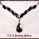 4 carat genuine Sapphire gold drop necklace